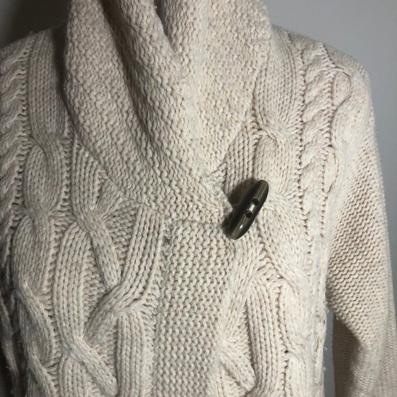 🌟 J. Jill Chunky Cable Knit Shawl Collar Cardigan – Size M 🌟 - Picture 4 of 13